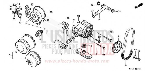 OIL PUMP/OIL FILTER XRV750S de 1995